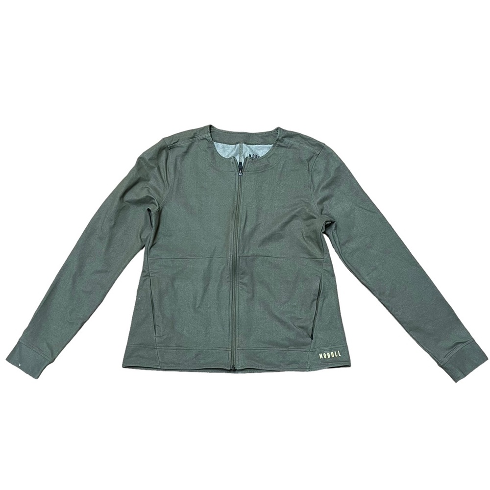 NOBULL Women’s Twill Zip Up Jacket Army Green Women's Size Large - Picture 2 of 12